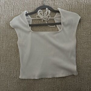 Altar'd State White Ribbed Crop Top